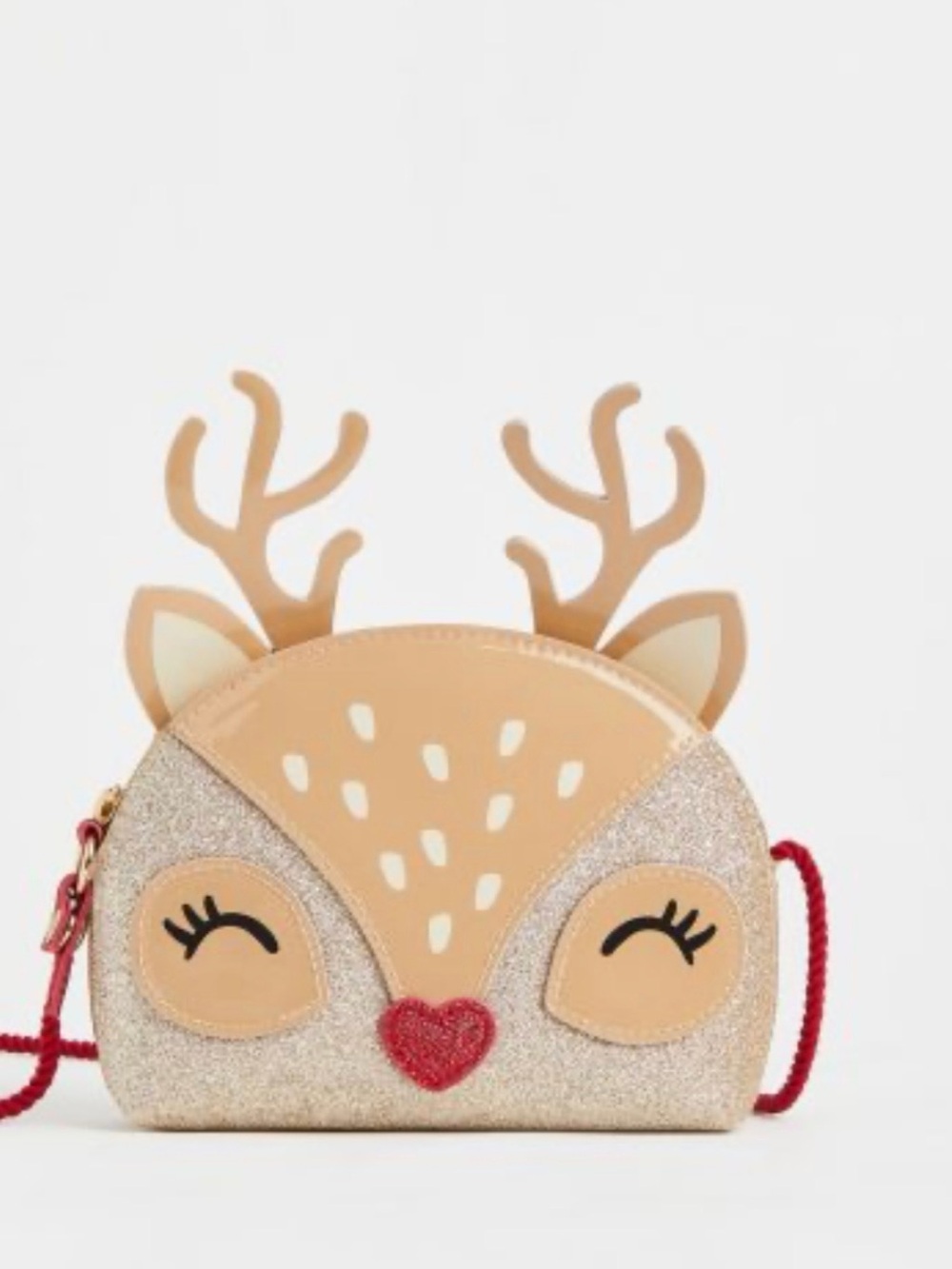 H&M Kids Deer Crossbody Bag in Tan, Red and Glitter